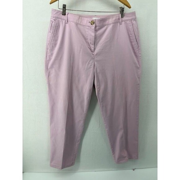 J Jill Mid Rise Live In Chino Pants Size 16 Pink Womens Casual Straight Leg - Picture 1 of 10